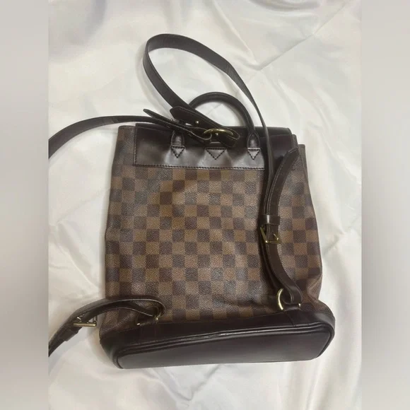 Louis Vuitton Damier Ebene Coated Canvas Soho Backpack